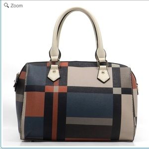 Geometric Check Boston Bag